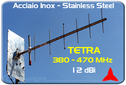 Protel AR1048 Antenna UHF yagi direzionale TETRA larga banda 12 dBi 380 470 MHz