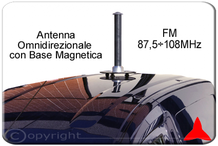 ARM2FM Antenna omnidirezionale mobile con base magnetica per la banda FM 87.5÷108 MHz - Monitoring e misura