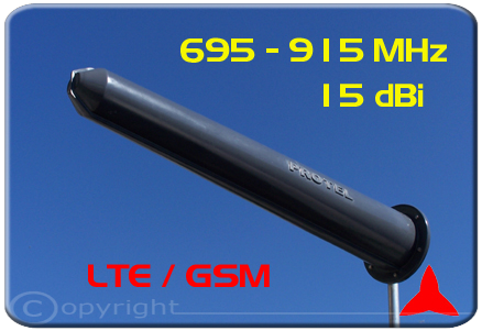 Antenna direzionale ad alto guadagno per la banda LTE,GSM GSM-R  695÷ 915 Mhz.