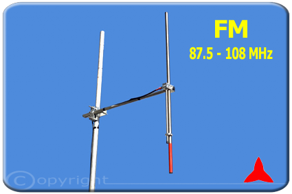 Protel ARDCKM-B-13X Antenna dipolo omnidirezionale FM Banda Stretta 87.5 88 108 MHz