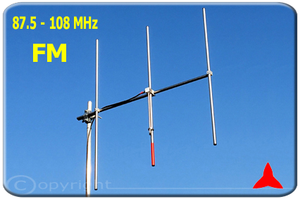Protel ARYCKM-B-37X Antenna Yagi direzionale FM Banda stretta 3 tre elementi FM 87 88 108 MHz