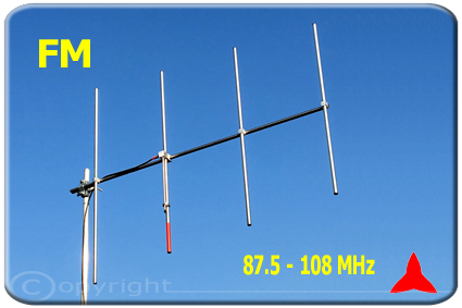 Protel ARYCKM-B-48X Antenna Direzionale FM Banda Stretta 4 quattro elementi 87.5 88 108 MHz