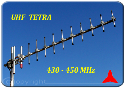 Protel Antenna UHF Tetra ARYCKM-E-1213XA4345 yagi alto guadagno 430 450MHz