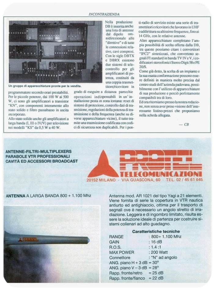 Stampa Protel Antenne - Monitor year 12-1989