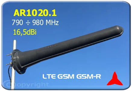 Protel AR1020.1 Antenna direzionale Yagi 790-980 MHz LTE GSM GSM-R 16.5dBi
